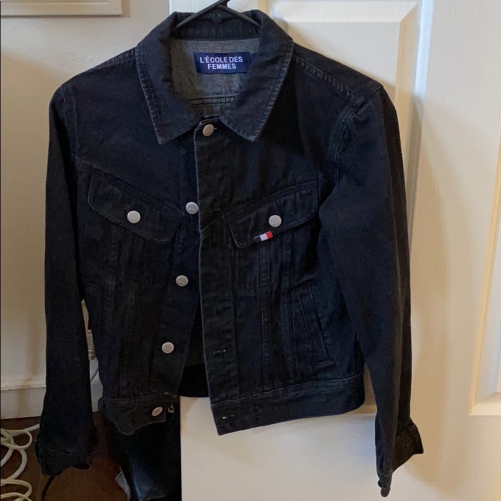 Lecole des femmes Black denim jacket